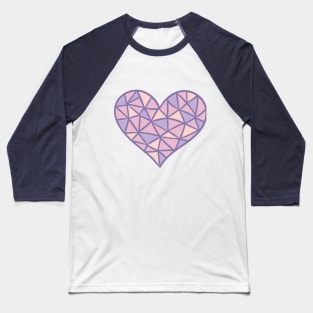 Purple Geometric Heart Baseball T-Shirt